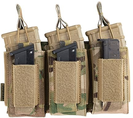 EXCELLENT ELITE SPANKER Oben offen Einzel/Doppel/Dreifach Mag Pouch für M4 M16 AK AR Magazintasche und Pistol Mag Pouch(Dreifach+Multicam)