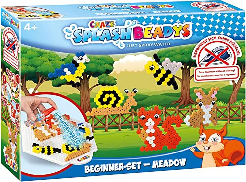 Craze Splash BEADYS Steckperlen Waldtiere Set Wasserperlen für Kinder ungiftig Anfanger Bastelset Kinder mit Tiere Schablone Bügelperlen ohne Bügeln Water Beads 17883, Klein