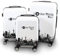 Berwin® Design Koffer Reisekoffer Trolley Hartschalenkoffer Polycarbonat mit 4 Rollen als Set (Fly The World White, 3er Set (M/L/XL))