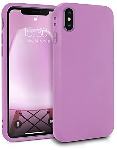 MyGadget Coque pour iPhone X | XS - Case TPU Souple - Cover Protection Extra Fine & Légère - Étui Coloré Anti Choc et Rayures - Mauve Rose