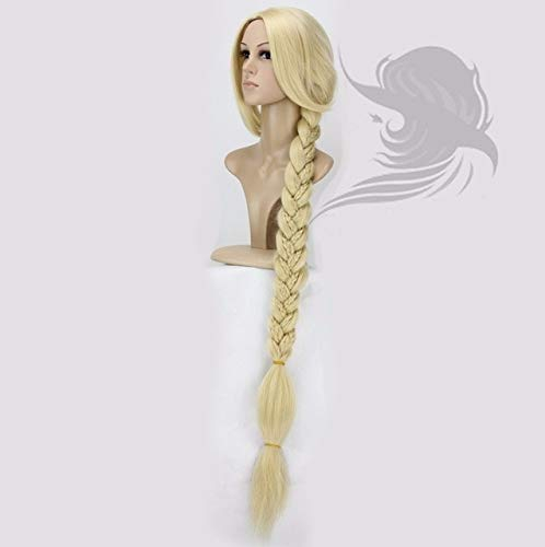 Tangled Princess 120Cm 47Gerade Blonde Super Long Cosplay Perücke Rapunzel Kunsthaar Anime Perücke + Perücke Kappe Wie Das Bild