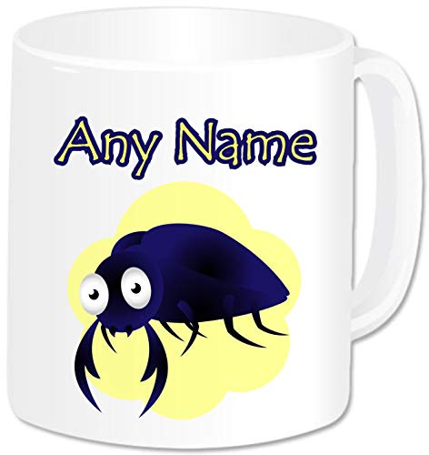 Personalised Gifts - Animal Insect Beetle Mug Coffee Tea Cup with Name - Novelty Birthday Christmas Gardening Gifts for Kids Women Men