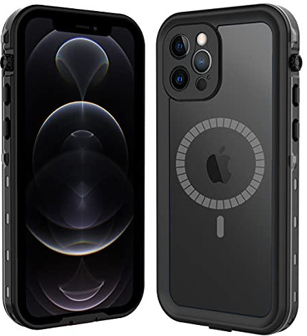 ShellBox Case Coque étanche avec protection d'écran intégrée, coque antichoc robuste pour iPhone 12 Pro Max 6,7 (noir)
