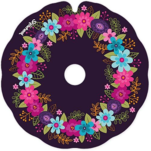 Flasque: Protège-Rayons Fauteuil Roulant (Paire) pour Main Courante de 48,51 à 49,50 cm de Diam. Extérieur, Fixation Plate -Couronne fleurs