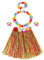 JUHONNZ Hawaii Kostüm,3 Sets Mädchen Hula Gras Rock Enthalten 3 Hula Grasrock+3 Halsgirlande+3 Stirnband+6 Armbänder Blumenleis für Tropische Moana Luau Geburtstagsparty Supplies Party Deko