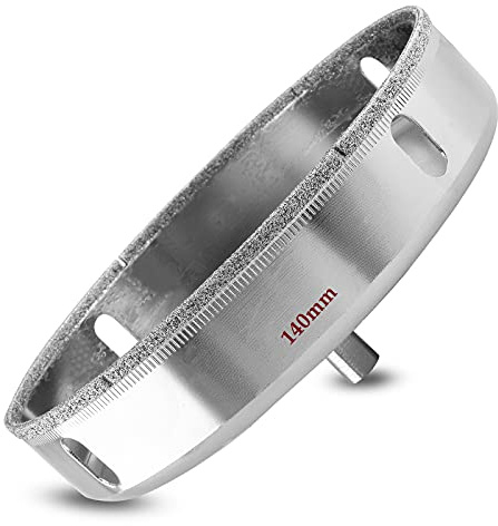 Luomorgo Scie cloche diamant 140 mm | Profondeur de coupe de 2,8 cm, forets diamantés, pour verre, céramique, marbre, porcelaine, carrelage, granit, quartz