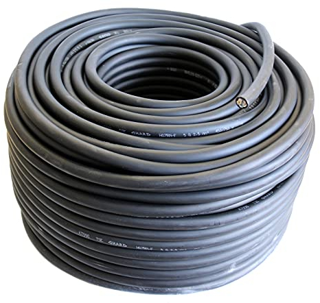 Gummileitung - 3 x 1,5 mm² - schwer - H07 RN-F 03G1,5 - schwarz - Verlängerungskabel - Baustelle - 10-100 m (50)