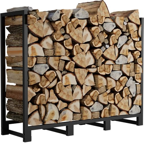 Koutemie Kaminholzregal für den Außenbereich, 122 cm, für Kamin