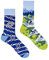 Spox Sox Casual Unisex für Damen und Herren – lustige, mehrfarbige, bunte, verrückte, unterschiedliche, gemusterte Socken für Individualisten, Gr. 44-46, Fahrrad
