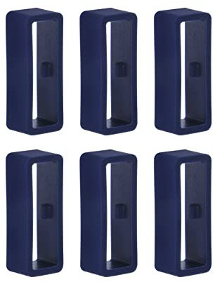 sourcing map 6pcs Montre Sangle Boucle Attache Anneaux 22mm Caoutchouc Montre Support Gardien Silicone pour Montre Bracelet, Marine Bleu