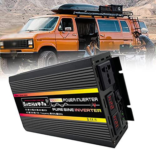 Onduleur, onduleur à Onde sinusoïdale Pure 10000 W, 12 V 24 V à 10 V 220 V Grand onduleur, pour système Solaire Maison extérieur Voiture TV réfrigérateur, 12 V à 220 V-10 000 W