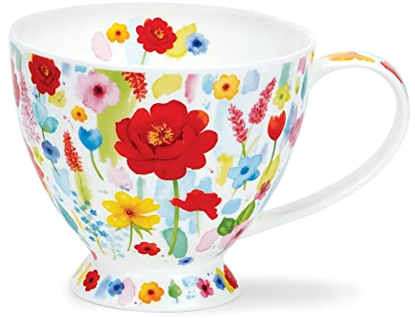 Dunoon Skye Grande tasse en porcelaine anglaise Motif floral 0,42 l