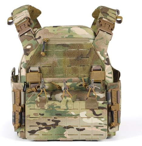 VOTAGOO Taktische Weste für Herren, Militär Plattenträger Weste, Atmungsaktive Paintball Weste, Plate Carrier Paintball Brustschützer (CP)