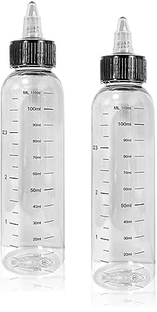 2pcs Hair Oil Applicator Bottle,110ML Squeeze Oil Applicator Bottle with Caps,Hair Dye Bottle Squeeze Plastic Applicator Bottle Graduated Hair Colour Applicator Bottles for Home Salon Hair Care