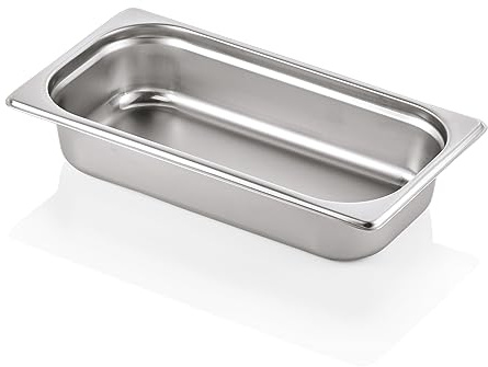 Morleos GN 1/3 Gastronormbehälter aus rostfreiem Edelstahl 325 x 176 mm | stapelbar & rostfreier GN Behälter | Gastronomie-, Event- & Catering Zubehör aus robusten 0,7 mm Stahl | (65 mm - 2,5 L)
