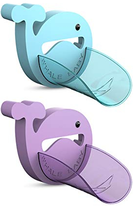 Misazy wasserhahn verlängerung kinder 2 Stück wasserhahnverlängerung für kinder, Niedlich kinder wasserhahn verlängerung für kinderleichtes Händewaschen am Waschbecken (lila+blau)