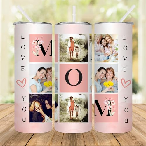 Vaso De Café Personalizado Para Mamá Con Imagen, Taza Perfecta Para El Día De La Madre Con Foto Para Mamá, Vaso De Acero Inoxidable Para Viaje Caliente/Frío, Taza De Agua Para Coche De 20 Oz
