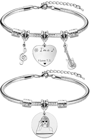 GWAWG 2 PCS Pop Singer Armbänder Sänger Inspiriert Freundschaft Armband für Women Merch Fans Geschenk Liebhaber Geschenke TS Musik Armband Schmuck Geschenke für Fans