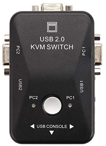 Joselin Commutateur KVM USB 2 ports VGA SVGA Switch Box USB 2.0 souris clavier 1920 x 1440