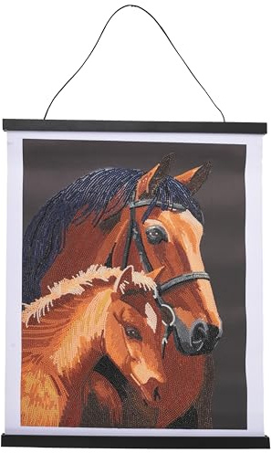 Crystal Art - Kit Poster Broderie Diamant - Activité Manuelle de Création et Ludique - Tableau Decoration Murale - Thème : Les Chevaux - Dès 8 ans - 35 x 45 cm