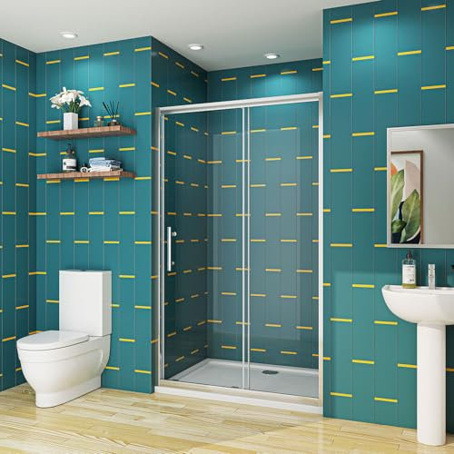 Acezanble 1200mm(Width) x 1900mm(Height) Sliding Shower 8mm Easy Clean Glass Door