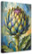 Feeby Viles - Leinwand Bilder - Artischocke Acryl Gemalt - 40x60 cm - Deko Wohnzimmer - Wandbilder Schlafzimmer - Deko Aesthetic - Wand Deko - Leinwand Groß - Deko Zimmer - Leinwandbilder XXL