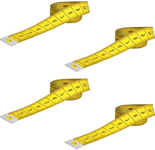 4 Bände Maßband Körpe 200cm/79 Zoll, Schneidermaßband Doppelseitige Measuring Tape Flexible Bandmaß Massband Schneider Mit Knopf Umfangmaßband Für Haushalte Handwerker Schneider