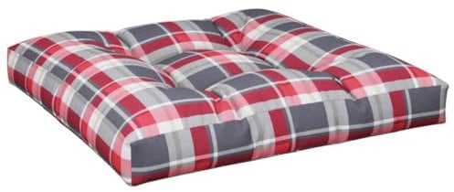 vidaXL Palettenkissen, Palettenpolster für Europaletten, Palettensofa Kissen Indoor Outdoor, Palettenauflage Sitzkissen, Rot Karomuster Stoff