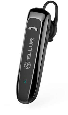 TELLUR VOX 95, Pinganillo Bluetooth Movil USB-C, Auricular Bluetooth Mono, Auriculares Manos Libres, 20h Autonomía, BT v5.3, Conexión Multipunto para Dos Dispositivos, Gancho de 360°, iPhone/Android