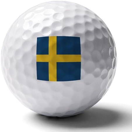 Palline da golf con bandiera svedese con stampa di palline da golf, regali da golf, accessori per