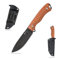 SDOKEDC Feststehende Outdoor Messer aus G10 Griff 14C28N Stahl Klinge für Männer EDC Outdoor Camping Survival (Schwarz+Braun)