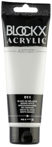 Blockx 60011BXC - Acrylique Fine Semi-Opaque et Satinée - Blanc de mélange PW 6 - 120ml
