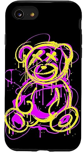 Graffiti Streetart Bär, Bär Cartoon Hip-Hop-Pop-Art Hülle für iPhone SE (2020) / 7 / 8