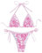 BYFINECANY Damen-Badeanzug, Blumenmuster, Neckholder, Paisleymuster, Sommer-Badeanzug, Bikinis-Set, Pink, S