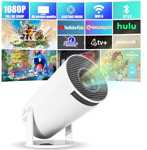 3 pcs Mini Projector,4K 1080P Support Portable Projector 180° Rotatable,With WIFI 6 and Bluetooth mini Projector,130'' Screen Movie Projector Auto Vertical Correction, for Laptop, PC, Smartphone.