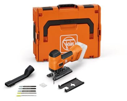 FEIN Scie alternative sans fil pour métal et bois, course de 26 mm F-IRON Jig 26 AS. Scie sauteuse puissante et polyvalente pour des coupes précises et curvilignes. sans batteries ni chargeur