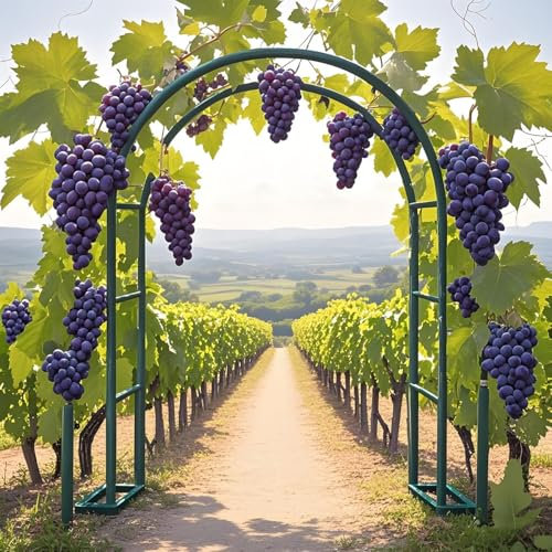 Rosenbogen Rankhilfe Gartenbogen, Freistehend Stabil Metall Rankbogen Rosenhilfe, 120 140 180 200 220 240 250cm Rosen Torbogen, Rankgitter Spalier Für Hochzeit, Garten, Balkon(Green,W1.4 x H2.30m)