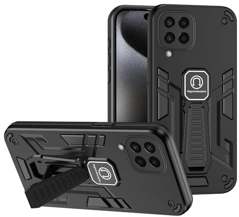 Custodia posteriore per smartphone Custodia Compatibile con Samsung Galaxy M33 5G (India) con Cavalletto Incorporato Custodia Militare a Prova di Caduta Custodia Protettiva Compatible with Tutto il Co