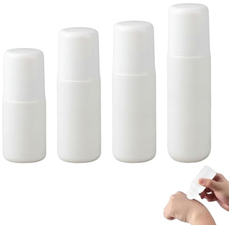 HQRKOTM 4 Stück deoroller zum befüllen,roll on flasche leer – einfach aufzutragen und zu entfernen (30/50/60/80 ml)