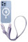 GXZJFC Custodia a tracolla con cordino magnetico per iPhone 16, 15 Pro, 14, 12 Mini, 11 Pro, in acrilico trasparente, viola, per iPhone 14