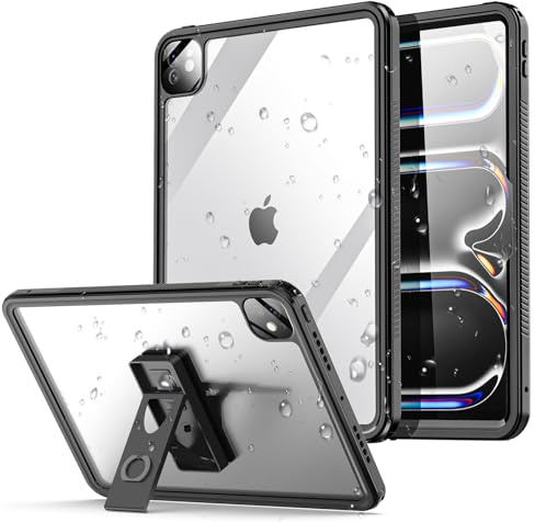 Generic Custodia per iPad Air 11 pollici (M2) (Colore: Nero) Stand Full Cover Impermeabile Hard Back Custodia in Silicone