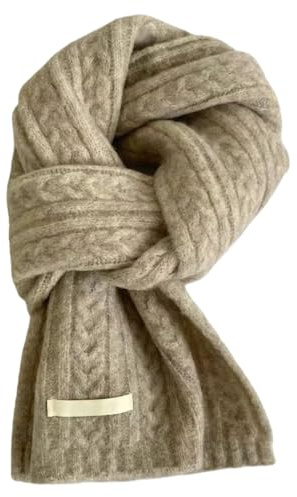 Generisch Damen Winterschal Weiche Wollschal Herren Winter Strickschal Warm Kaschmir Schal Vielseitiger Einfarbiger Gestrickter Schal, 160 x 20 cm