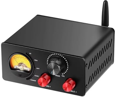 D175 TPA3251 Bluetooth 5.1 Stereo Amplifier with Optical/Coaxial Input & VU Meter Display