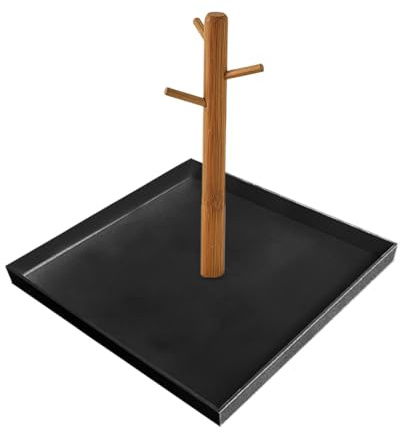 Cosmetic Tray - 7.36 x 7.87 Inches, 180 g, 3-Layer Storage Shelf, Wooden Charging Station, Entrance Table, Home Office, Organisation, Storage of Rings, Phones, Bracelets, Money