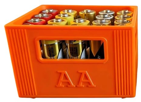 YANPINGJIA Batterie Aufbewahrungsbox, Bierkisten Organizer mit stapelbarem Design, zur stapelbaren Aufbewahrung von 20 2A oder 30 3A Batterien
