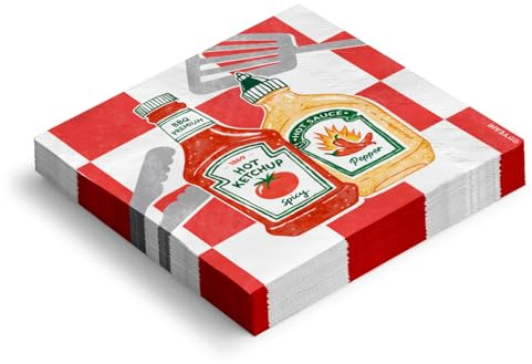OH YEAH - 60 Stück - doppellagige Papierservietten, 33 x 33 cm, Grill, dekorative Servietten für Geburtstage und Partys, Tischdekoration, Einweggeschirr, doppelseitiges Papier