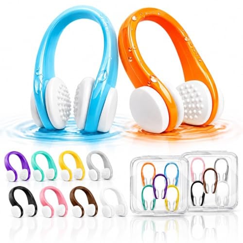 STSAIL Tappanaso Per Piscina - 10 Pezzi Di Tappa Naso Nuoto In Silicone, Per Bambini (A Partire Dai 7 Anni) e Adulti, Tappo Naso Piscina Con Scatola Portaoggetti, Multicolore