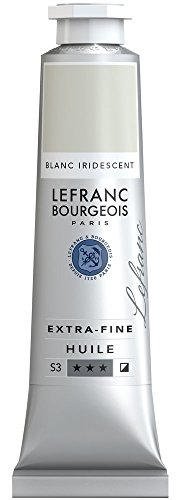 Lefranc Bourgeois 405149 extra feine Ölfarbe in Künstlerqualität aus hochwertigen Pigmenten, lebendige Farben, hohe Lichtechtheit, 40ml Tube - Irisierendes Weiß