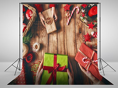 Fondo Fotográfico Regalos navidad en Lona de 500gr de 180x300cm | La Lona se manda Enrollada para Evitar Arrugas | Ideal para Estudios Fotográficos | Fotografos Profesionales | Fondos Fotografía