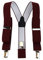 TigerTie Unisex Hosenträger in Y-Form mit 3 extra starken Clips - Farbe in bordeaux weinrot einfarbig Uni - hochwertige Verarbeitung - Breite 35 mm